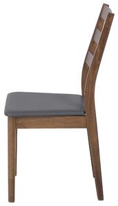 Zestaw 2 krzeseł do jadalni drewno kauczukowe szary brązowy Modesto Beliani