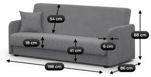 Wersalka RozkÅadana Sofa Kanapa z FunkcjÄ Spania Dwuosobowa Szara PORTO