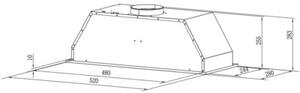 Okap MPM-54-OWS-02 Czarne szkÅo 626 m3/h 68 dB klasa C