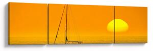 Obraz - Łódź na środku morza (170x50 cm)