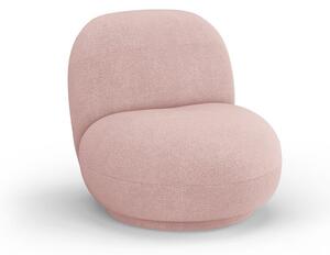 Jasnoróżowy fotel z materiału bouclé Chuck – Micadoni Home