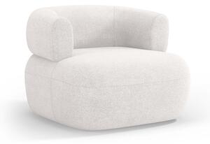 Biały fotel z materiału bouclé Jenny – Micadoni Home