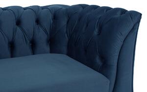Sofa 2-osobowa w stylu angielskim Chesterfield - ciemnoniebieski
