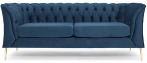 Sofa 2-osobowa w stylu angielskim Chesterfield - ciemnoniebieski