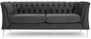 Sofa 2-osobowa w stylu angielskim Chesterfield - grafitowy