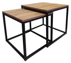 Stolik kawowy 2w1 CUBE orzech/czarny