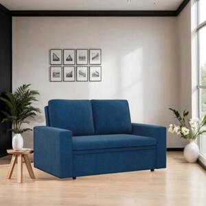 Sofa dwuosobowa, BLOM, sztruks, 148x87x90 cm, granatowy | TYLETEGOTU