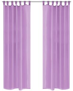 Zasłony z woalu, 2 sztuki, 140 x 175 cm, kolor liliowy