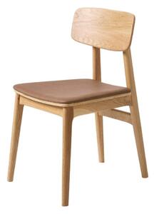 Koniakowo-naturalne krzesło z imitacji skóry Livo – Unique Furniture