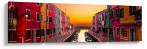 Obraz - Zachód słońca, wyspa Burano, Wenecja, Włochy (170x50 cm)