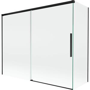Mexen Rox parawan nawannowy 2-skrzydłowy rozsuwany 190 + 80 x 150 cm, transparent, czarny - 8C9-190-080-70-00