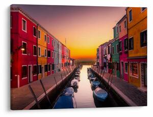 Obraz - Zachód słońca, wyspa Burano, Wenecja, Włochy (70x50 cm)