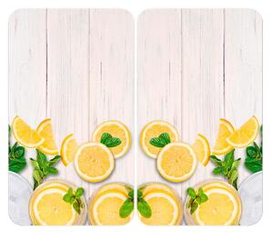 Płyty ochronne na kuchenkę ze szkła hartowanego zestaw 2 szt. 52x30 cm Lemons – Wenko