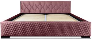 Pikowane welurowe łóżko małżeńskie Morgana 140x200 - 30 kolorów
