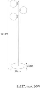 Loftowa lampa stojąca ze szklanymi kloszami - S839-Voma