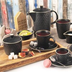 Dzbanek do kawy i herbaty ceramiczny czarny TEA TIME 1,3 l