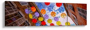 Obraz kolorowych parasoli (170x50 cm)