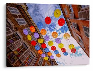 Obraz kolorowych parasoli (70x50 cm)