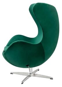Fotel EGG CLASSIC VELVET zielony - welur, podstawa aluminiowa