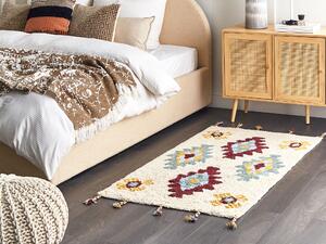 Bawełniany dywan styl boho 80 x 150 cm geometryczny wzór kolorowy Duzce Beliani