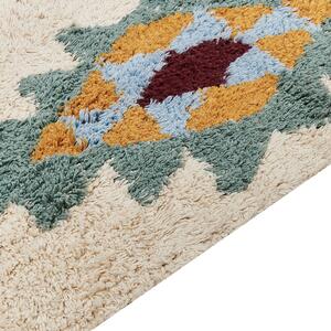Bawełniany dywan styl boho 80 x 150 cm geometryczny wzór kolorowy Duzce Beliani