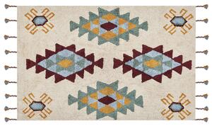 Bawełniany dywan styl boho 140 x 200 cm geometryczny wzór kolorowy Duzce Beliani
