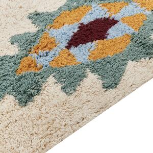 Bawełniany dywan styl boho 160 x 230 cm geometryczny wzór kolorowy Duzce Beliani
