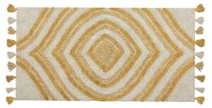 Bawełniany dywan styl abstrakcyjny 80 x 150 cm geometryczny wzór beżowo-żółty Bingol Beliani