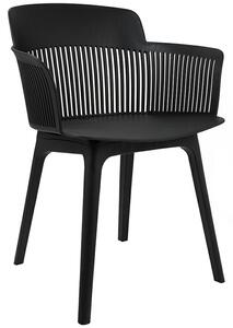 Plastikowe krzesło do jadalni w kolorze czarnym Torre