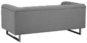 Pikowana sofa 2-osobowa nogi ze stali nierdzewnej jasnoszara Vissland Beliani