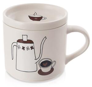 Kubek z pokrywką porcelanowy 420 ml