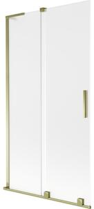 Mexen Velar L parawan nawannowy 2-skrzydłowy rozsuwany 100 x 150 cm, szron, złoty - 896-100-003-31-50