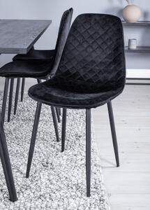 Venture Home Krzesła Polar, 2 szt., aksamitne z przeszyciami, czarne