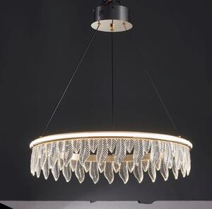 Lampa Organic kryształowe liście złota lampa 60 cm led 22793