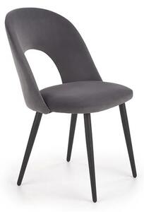 Krzeso tapicerowane K384 VELVET szare