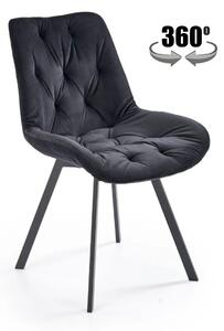 Krzeso tapicerowane K519 VELVET czarne obracane