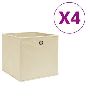 Pudełka z włókniny, 4 szt. 28x28x28 cm, kremowe