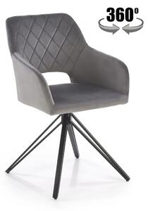 Krzeso tapicerowane K535 szare obracane