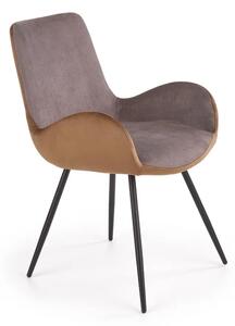 Krzeso tapicerowane K392 VELVET ciemno szare/brzowe