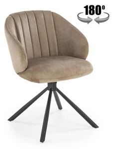 Krzesło tapicerowane K533 cappuccino/czarne obracane