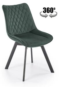 Krzeso tapicerowane K520 VELVET zielone obracane