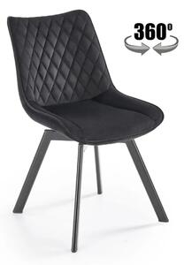 Krzeso tapicerowane K520 VELVET czarne obracane