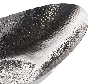 Patera dekoracyjna podłużna ozdobny talerz liść metalowa srebrna Ibrash Beliani
