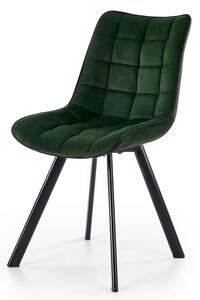 Krzesło welurowe pikowane Winston - zielone