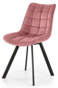 Różowe pikowane krzesło welurowe - Winston