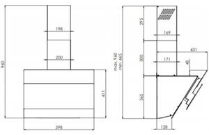 Okap SMITH&BROWN SHCS-652-B3 Czarne szkÅo 62dB klasa D