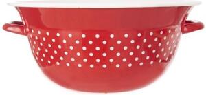 Miska kuchenna emaliowana czerwona w grochy TECKA 34 cm, 9 l
