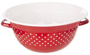 Miska kuchenna emaliowana czerwona w grochy TECKA 34 cm, 9 l