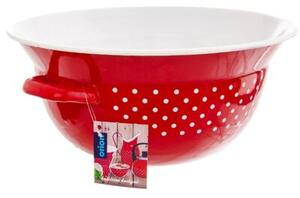 Miska kuchenna emaliowana czerwona w grochy TECKA 34 cm, 9 l
