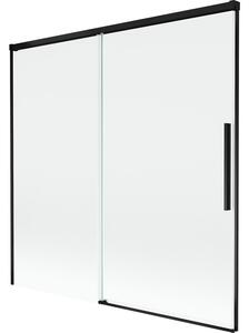 Mexen Rox parawan nawannowy 2-skrzydłowy rozsuwany 160 x 150 cm, transparent, czarny - 8C9-160-001-70-00